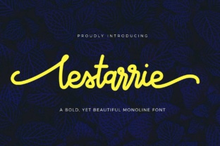 Lestarrie Script Font: A Bold Monoline Typeface for Crafters